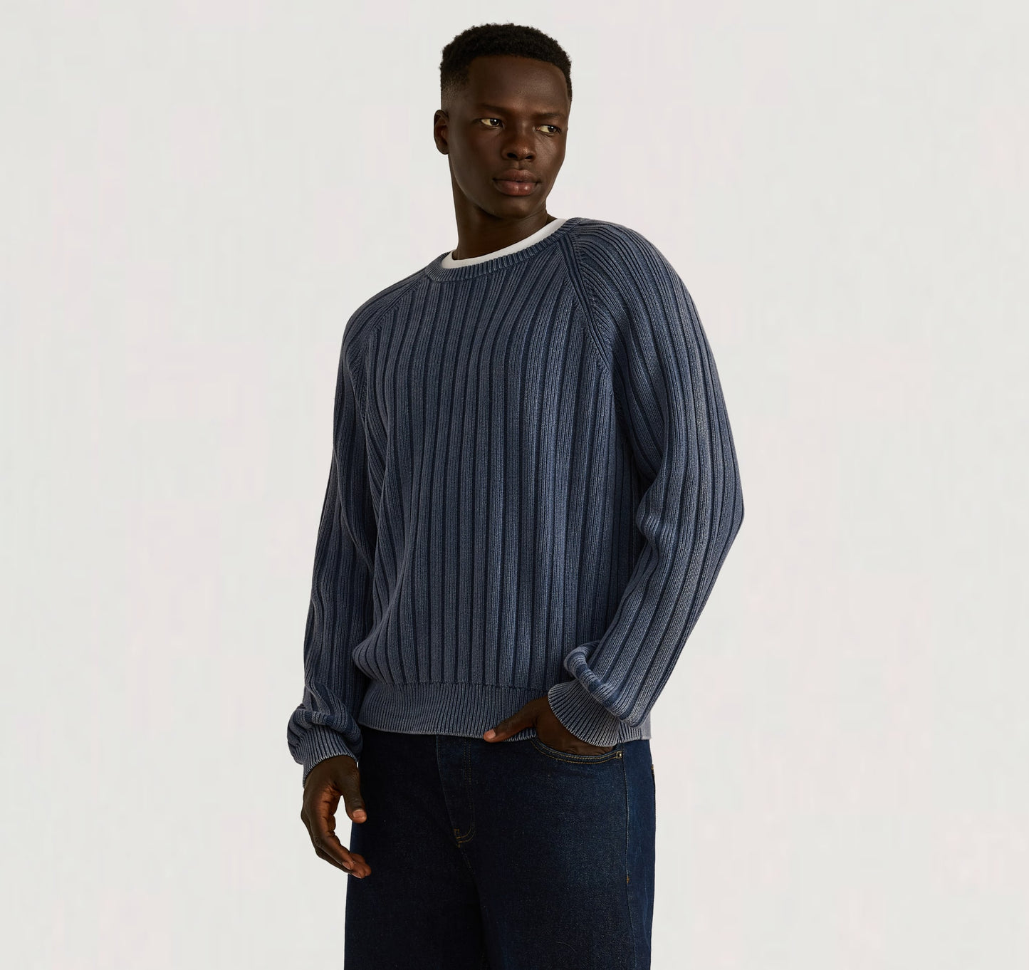 Soft Knit Rib Raglan Sweater