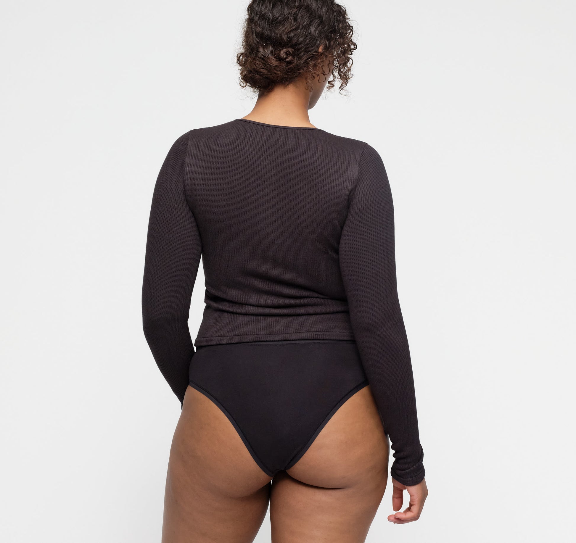 Seamless Waffle Cardigan - Black – view 4