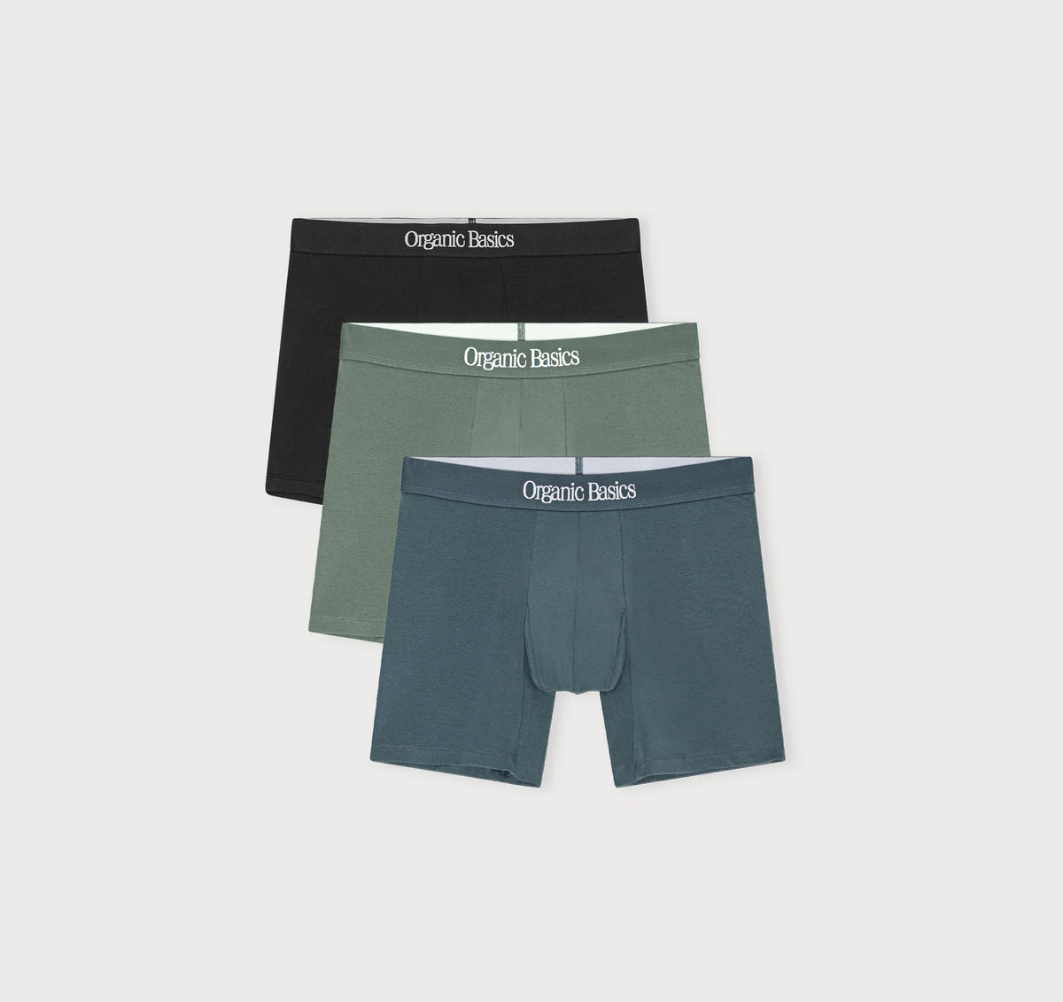 Core Easy Fit Boxer Briefs 3-Pack - Thunder / Seaweed / Black – organic cotton