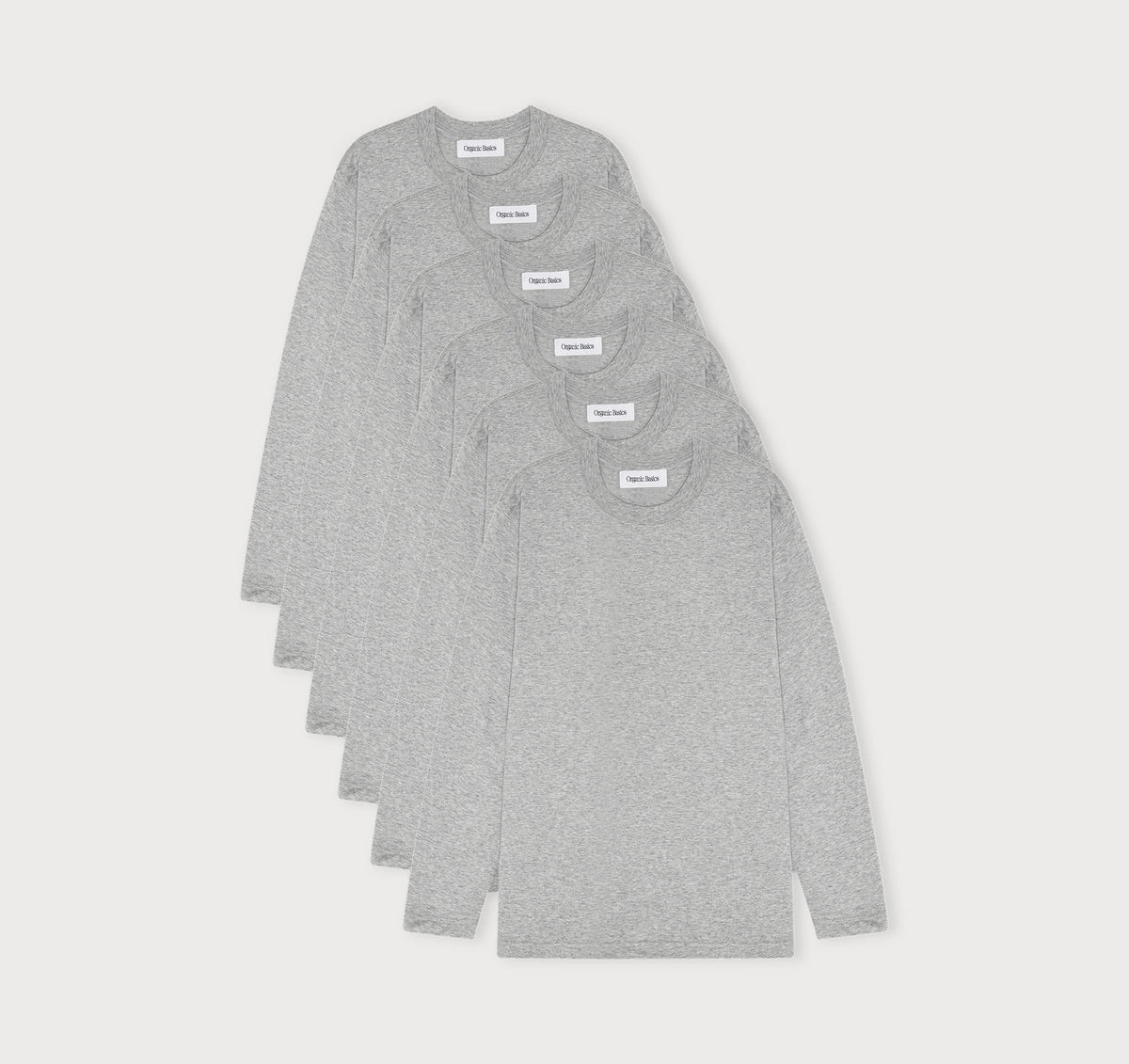True Boxy Fit Long Sleeve Tee 6-Pack - Grey Melange – organic cotton