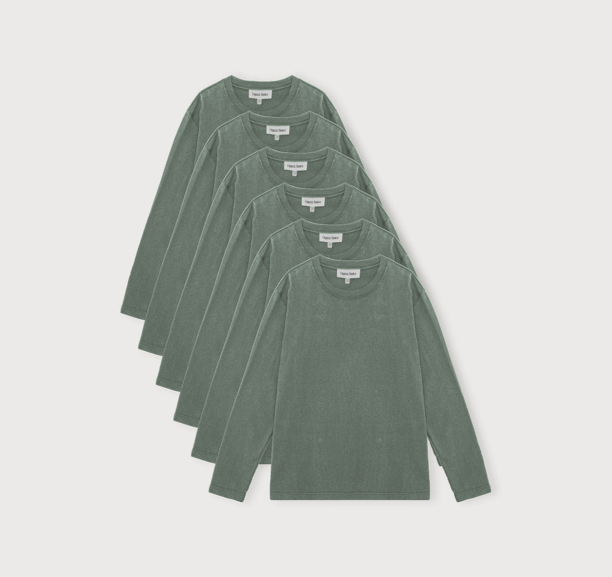 True Boxy Fit Long Sleeve Tee 6-Pack - Seaweed – organic cotton