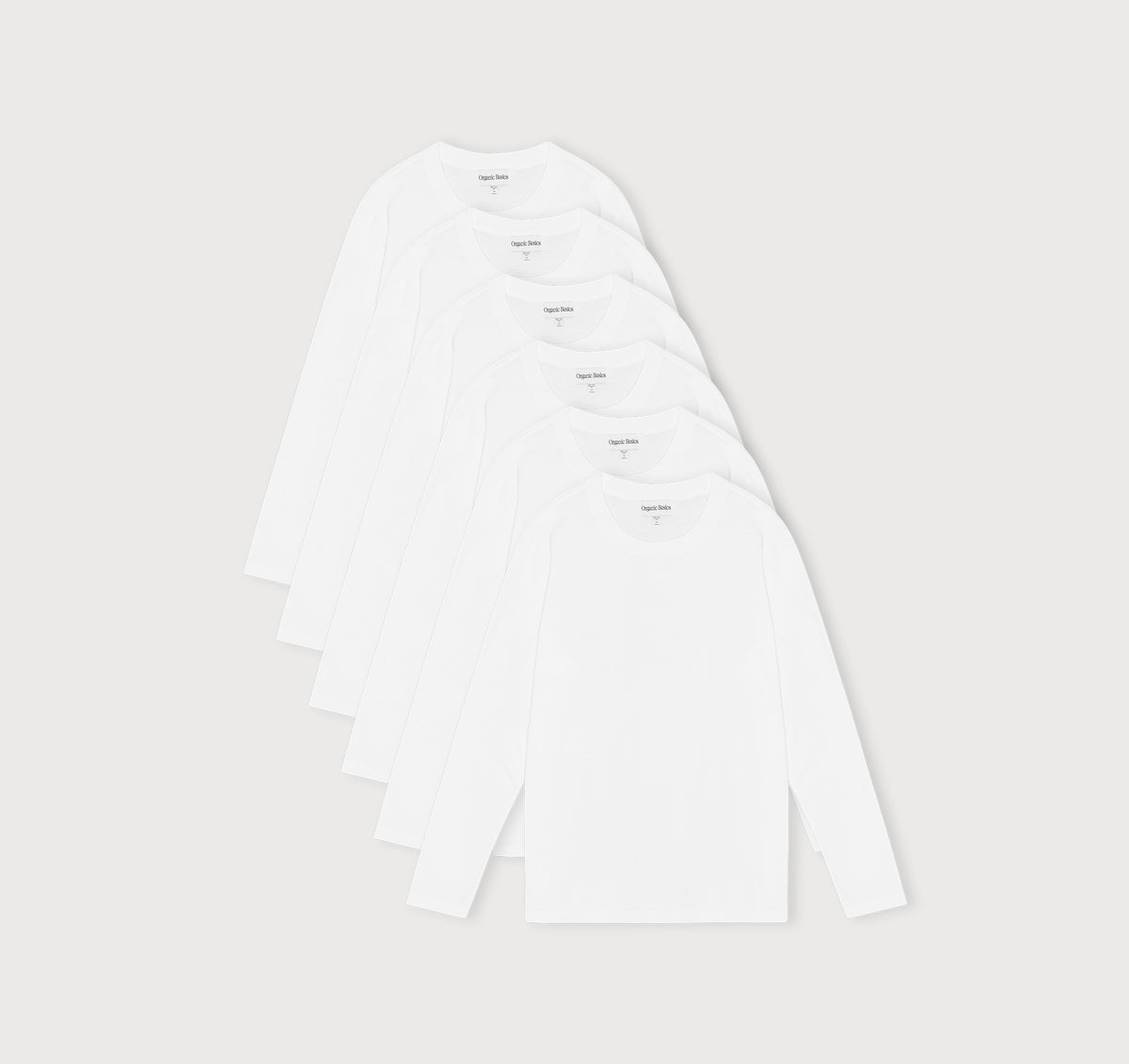 True Boxy Fit Long Sleeve Tee 6-Pack - White – organic cotton