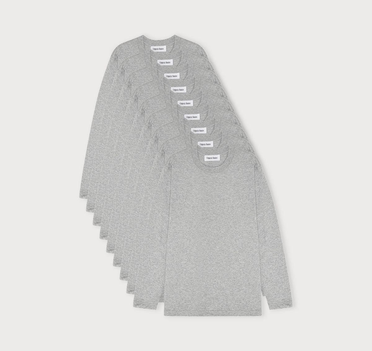 True Boxy Fit Long Sleeve Tee 9-Pack - Grey Melange – organic cotton