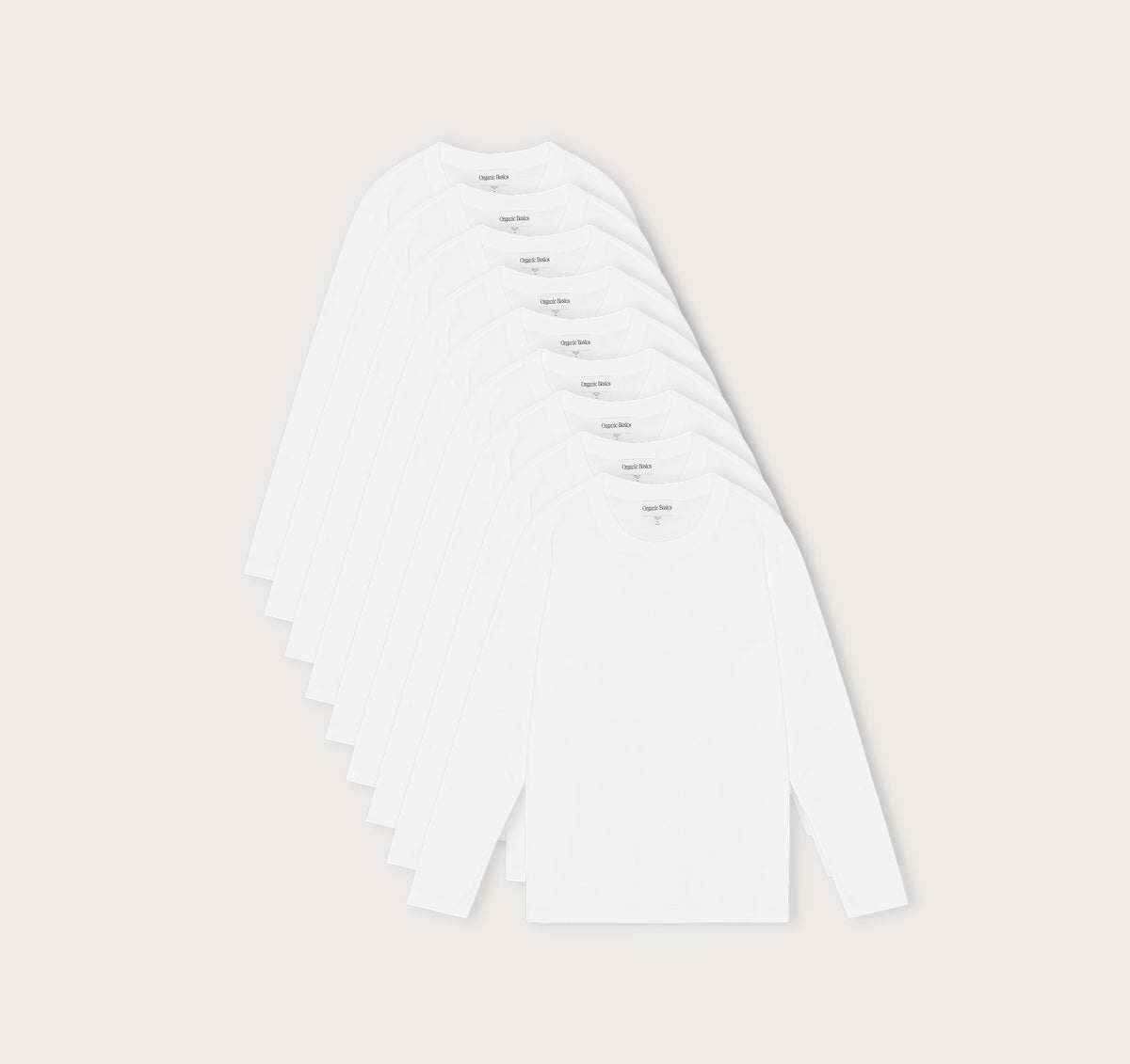 True Boxy Fit Long Sleeve Tee 9-Pack - White – organic cotton