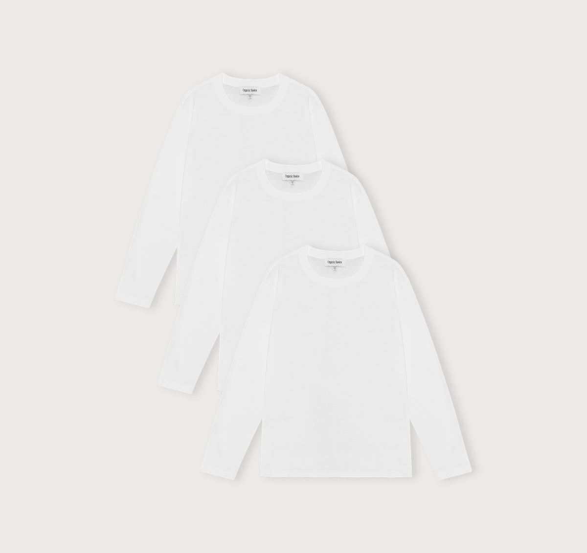 True Heavy Boxy Fit Long Sleeve Tee 3-Pack - White – organic cotton