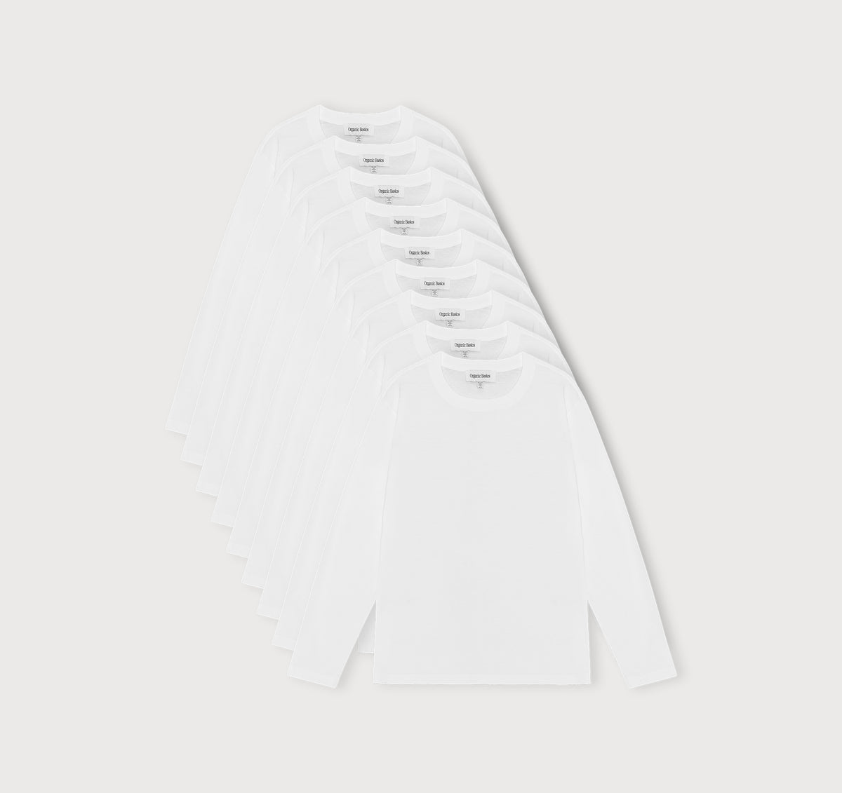 True Heavy Boxy Fit Long Sleeve Tee 9-Pack - White – organic cotton