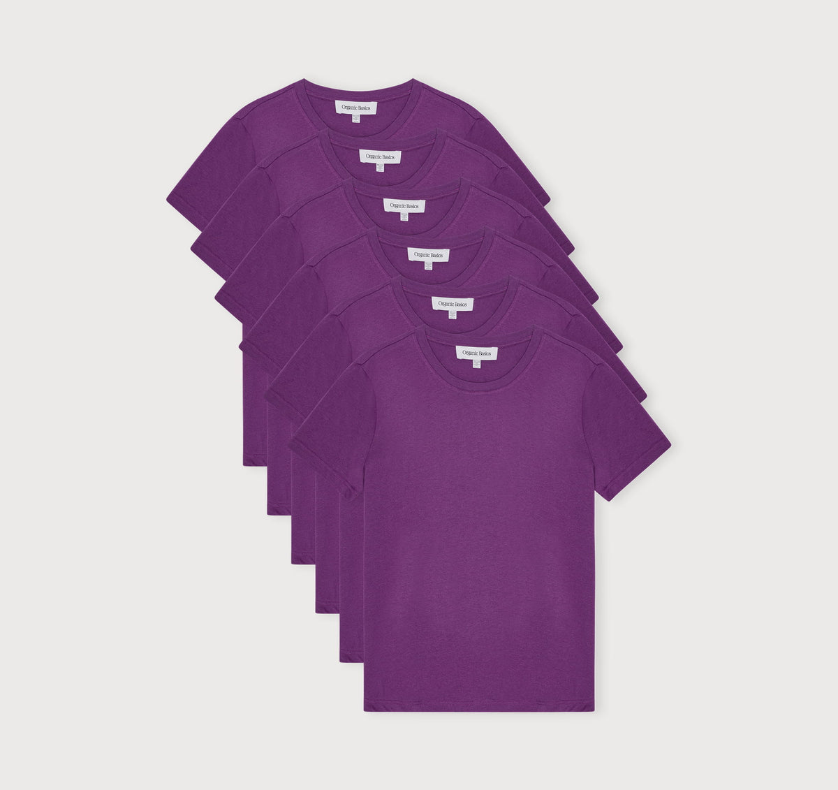 True Regular Fit Tee 6-Pack - Aubergine – organic cotton