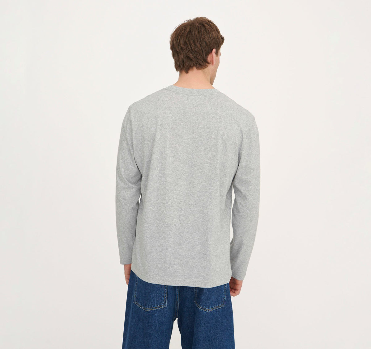 True Boxy Fit Long Sleeve Tee 9-Pack - Grey Melange – organic cotton – view 4