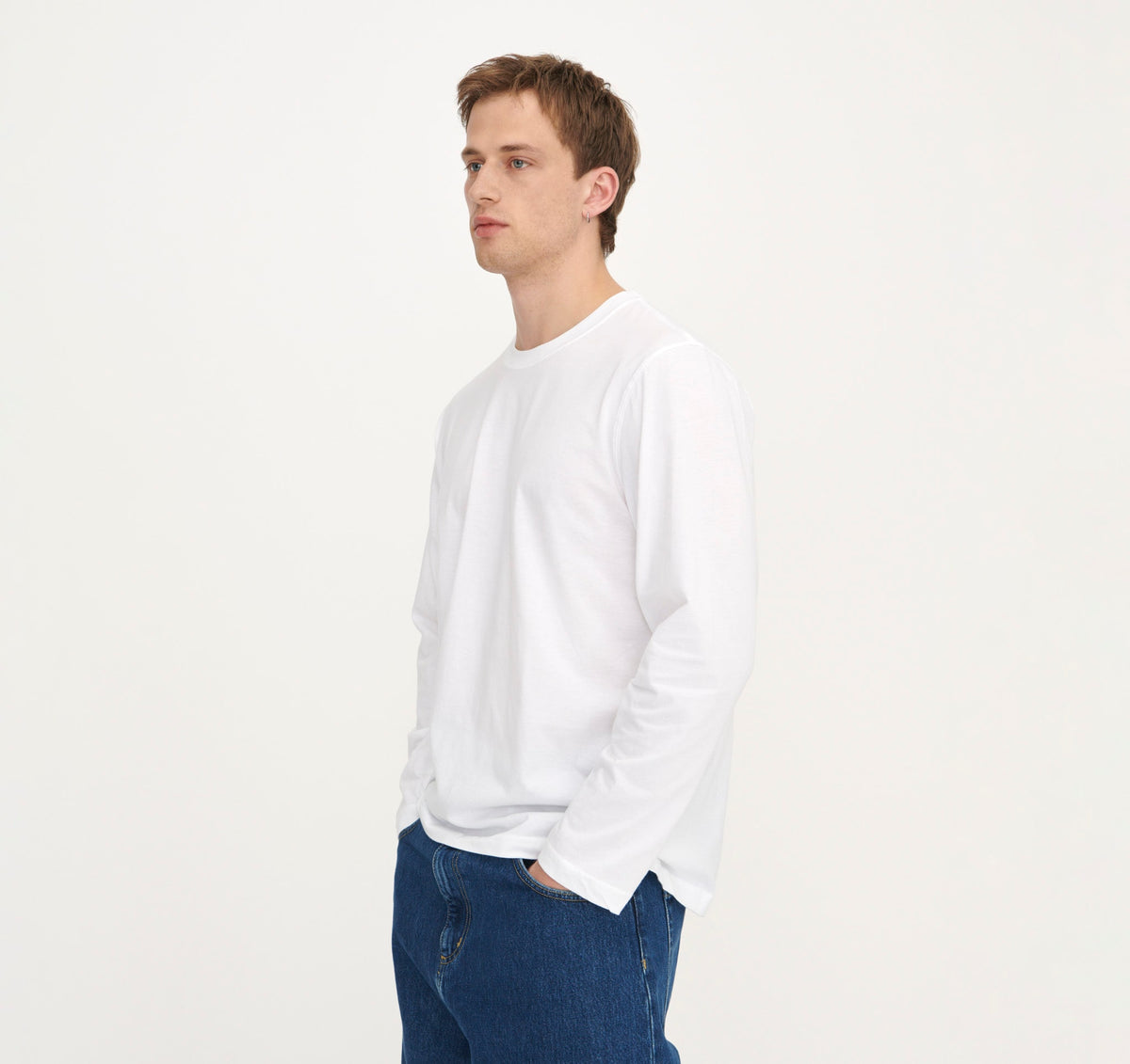 True Boxy Fit Long Sleeve Tee 9-Pack - White – organic cotton – view 3