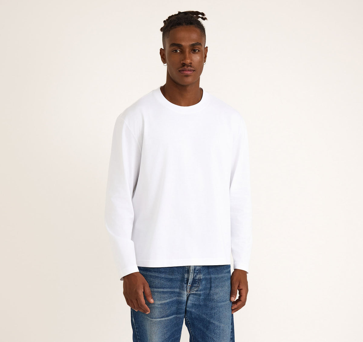 True Heavy Boxy Fit Long Sleeve Tee 9-Pack - White – organic cotton – view 2