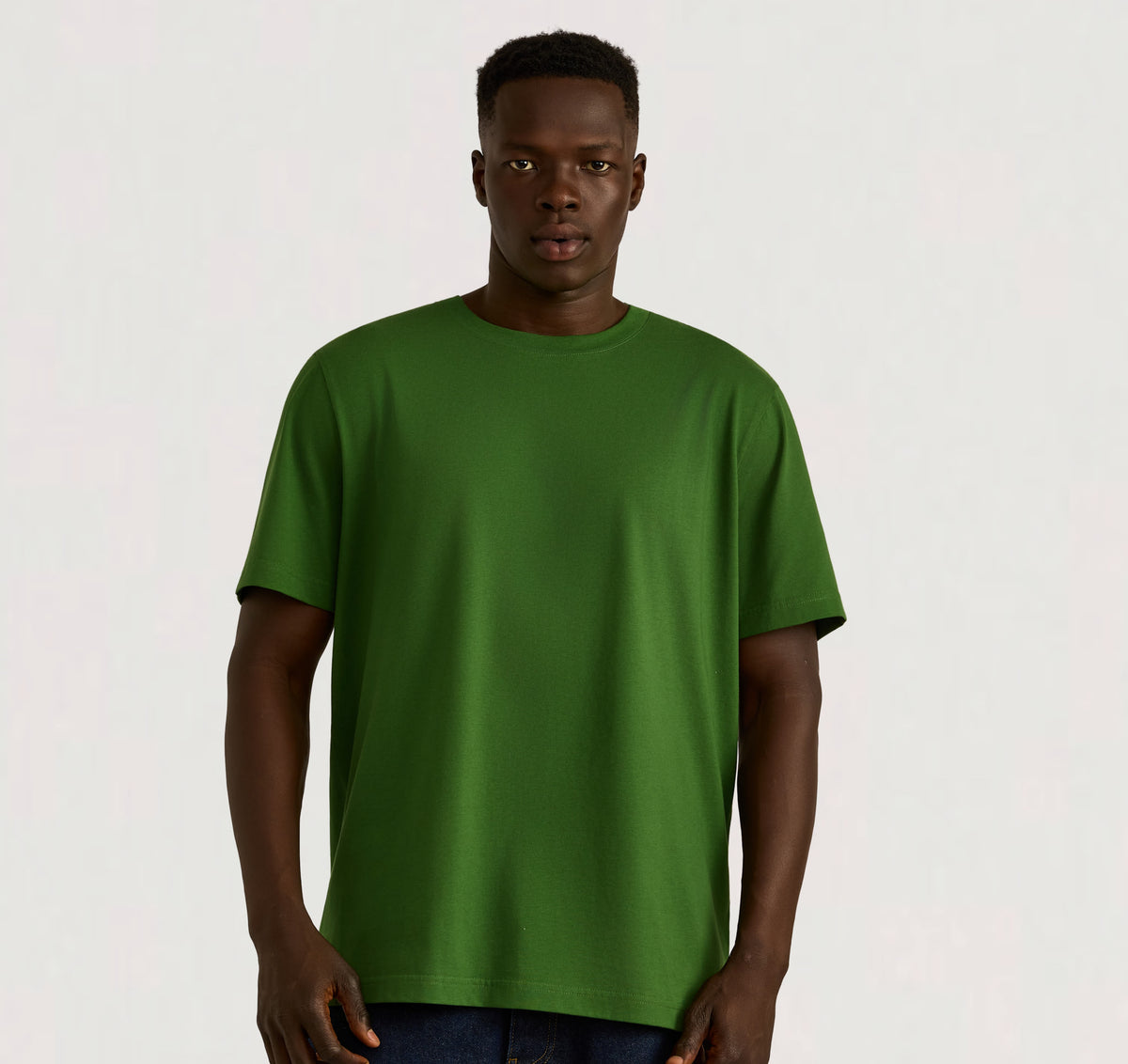 True Heavy Boxy Fit Tee 3-Pack - Evergreen – organic cotton – view 2
