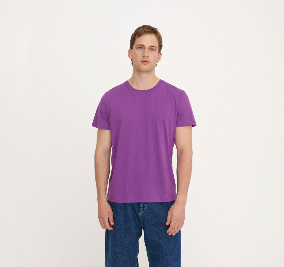 True Regular Fit Tee 3-Pack - Aubergine – organic cotton – view 2