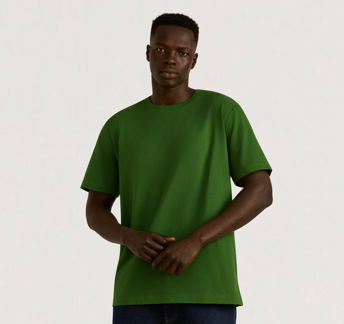 True Heavy Regular Fit Tee 3-Pack - Evergreen – organic cotton – view 2