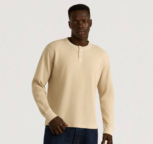 Waffle Henley Long Sleeve