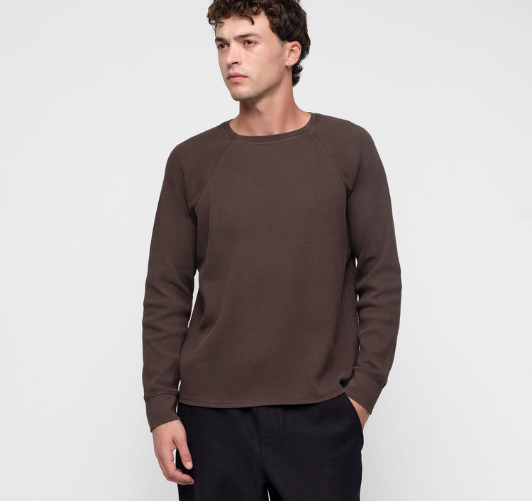 Waffle Raglan Long Sleeve - Truffle – organic cotton