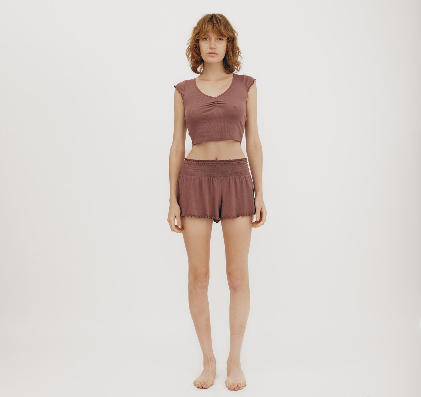 Core Bold Rib Ruched Tee