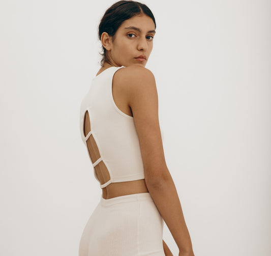 Core Rib Open Back Tank Top