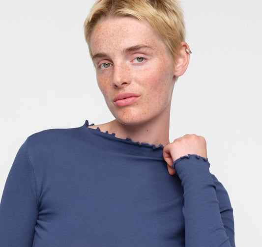 Core Rib Mock Neck Long Sleeve Tee