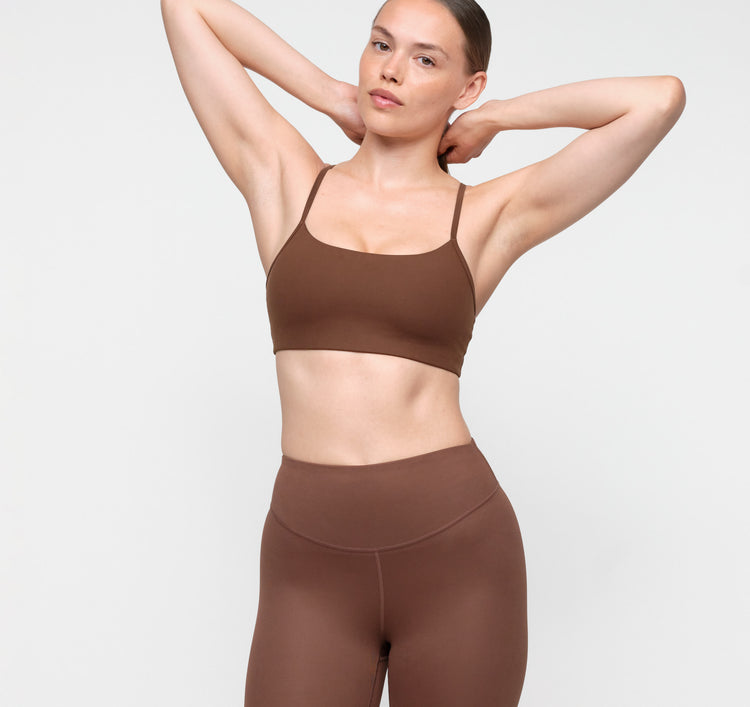 Active Light Racer Bra - Walnut