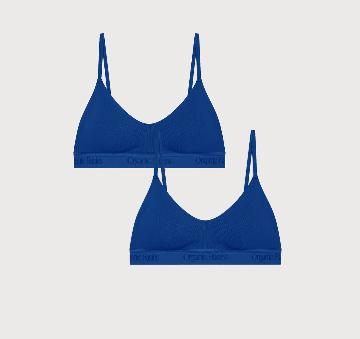 Core Rib Open Back Scoop Bralette 2-Pack - Vibrant Blue – organic cotton