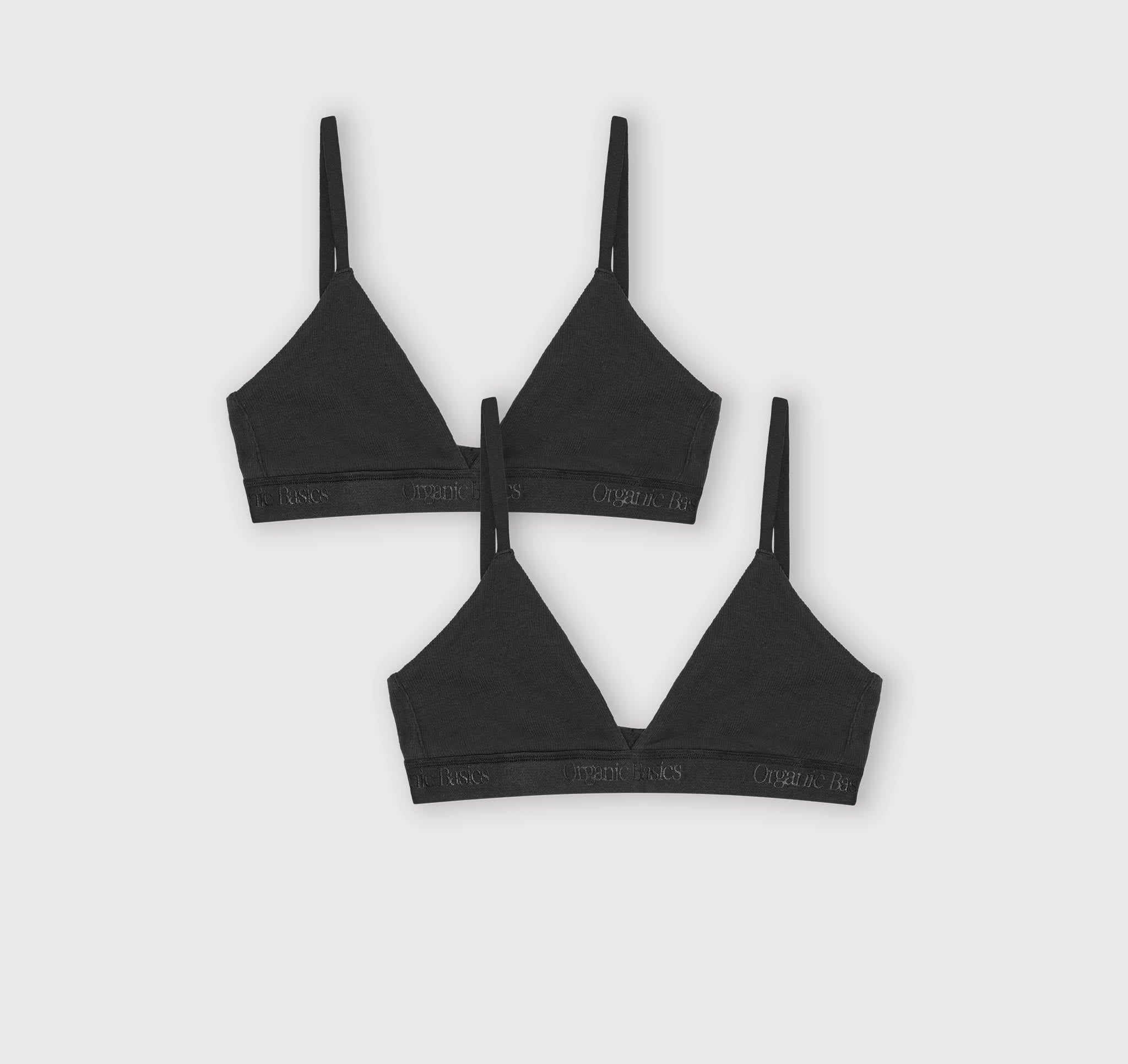 Core Rib Triangle Bralette 2-Pack | Kun DKK 559 | Organic Basics