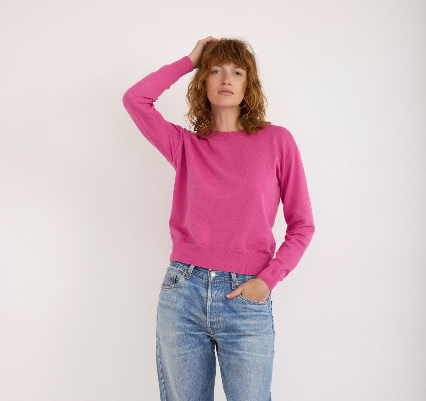 Soft Knit Boxy Crewneck Sweater