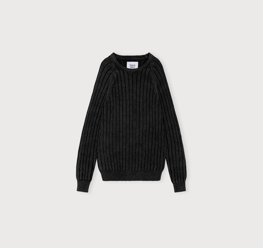 Soft Knit Rib Raglan Sweater