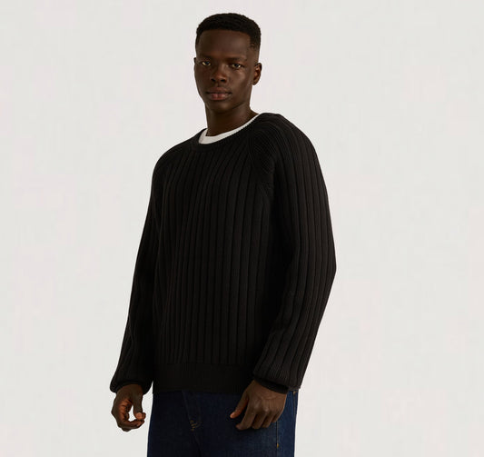 Soft Knit Rib Raglan Sweater