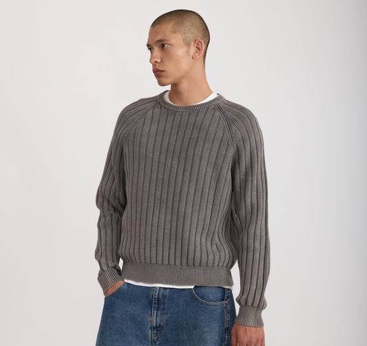 Soft Knit Rib Raglan Sweater