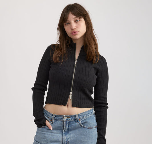Soft Knit Rib Track Jacket