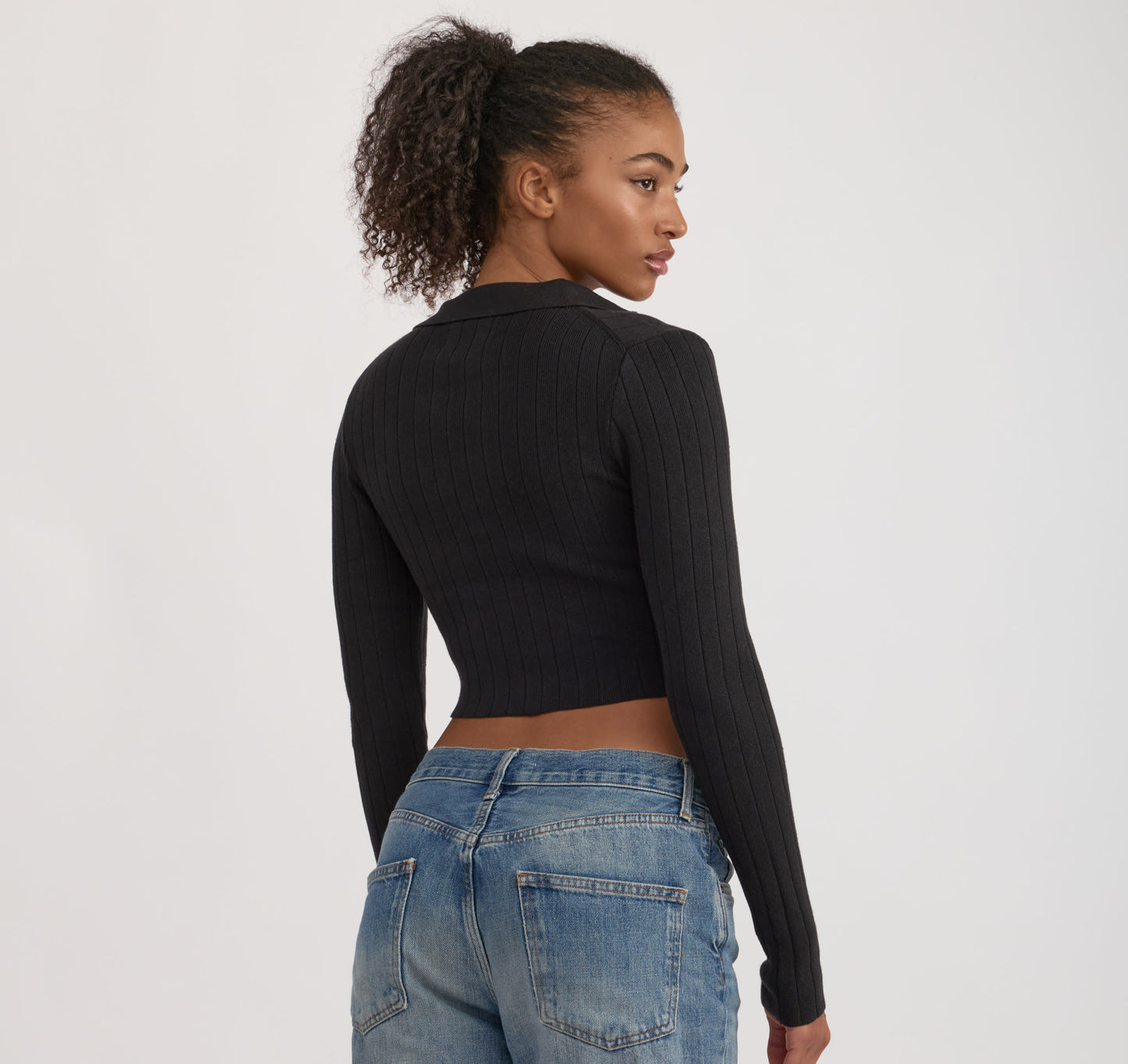 Soft Knit Rib V-Neck Polo