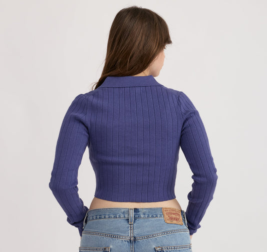 Soft Knit Rib V-Neck Polo