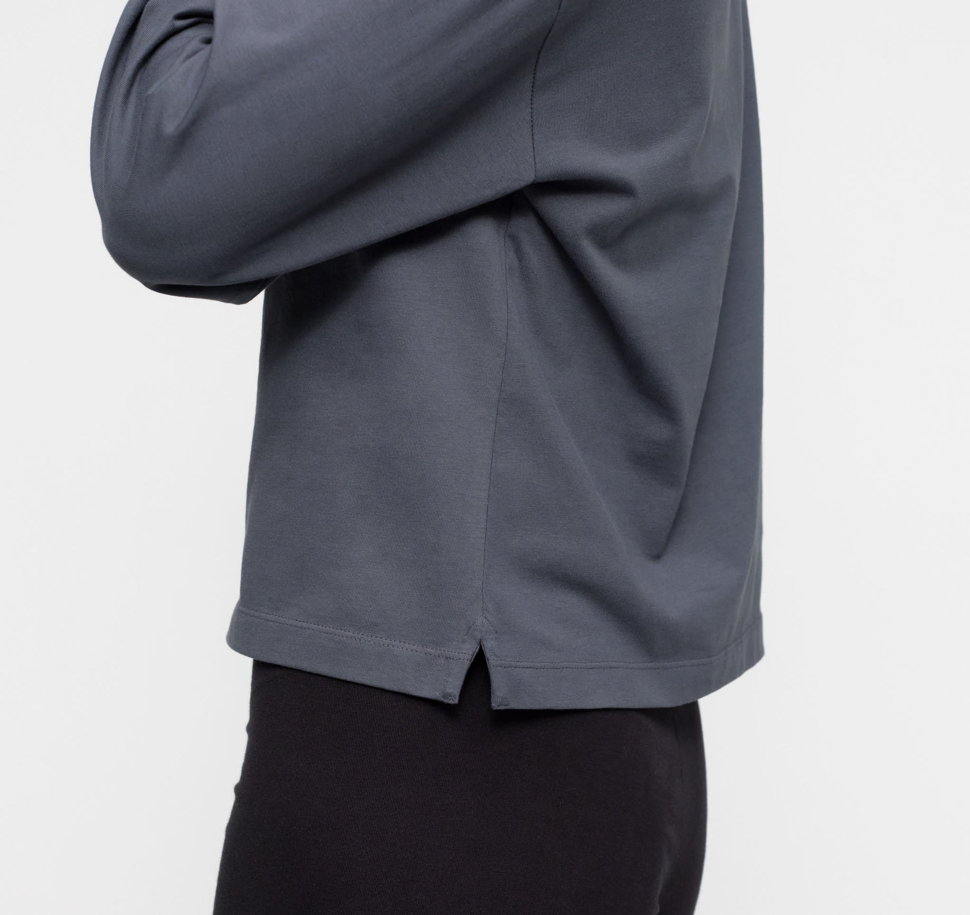 True Heavy Long Sleeve Tee - Thunder – organic cotton – view 2