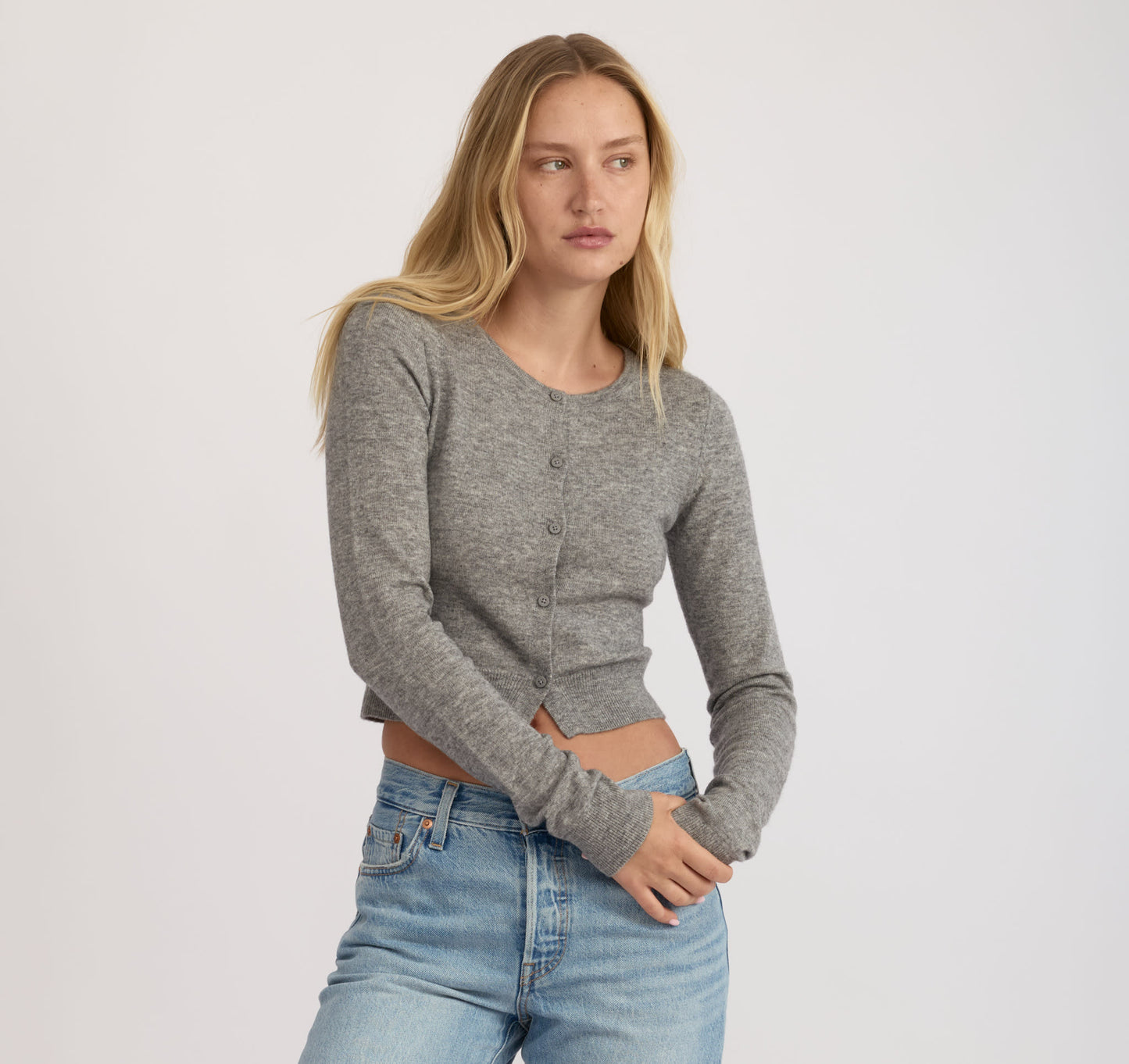 Fine Knit Cropped Cardigan