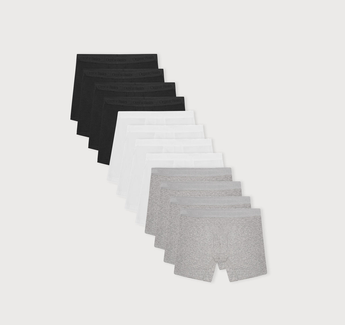 Core Boxer Briefs 12-Pack - Black / White / Grey Melange – organic cotton