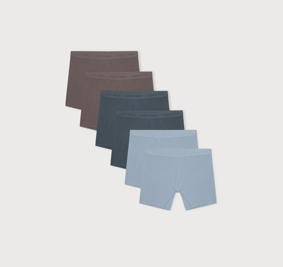 Core Boxer Briefs 6-Pack - Pavement / Thunder / Cloudy Blue – organic cotton