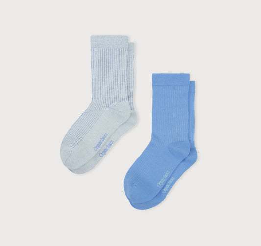 Core Rib Contrast Socks 2-Pack