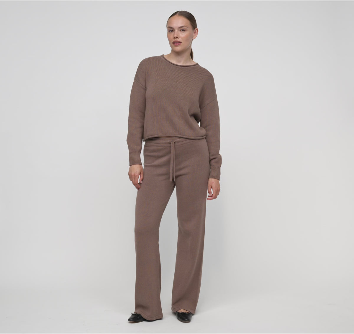 True Knit Wide Leg Pants - Shadow – organic cotton – view 5